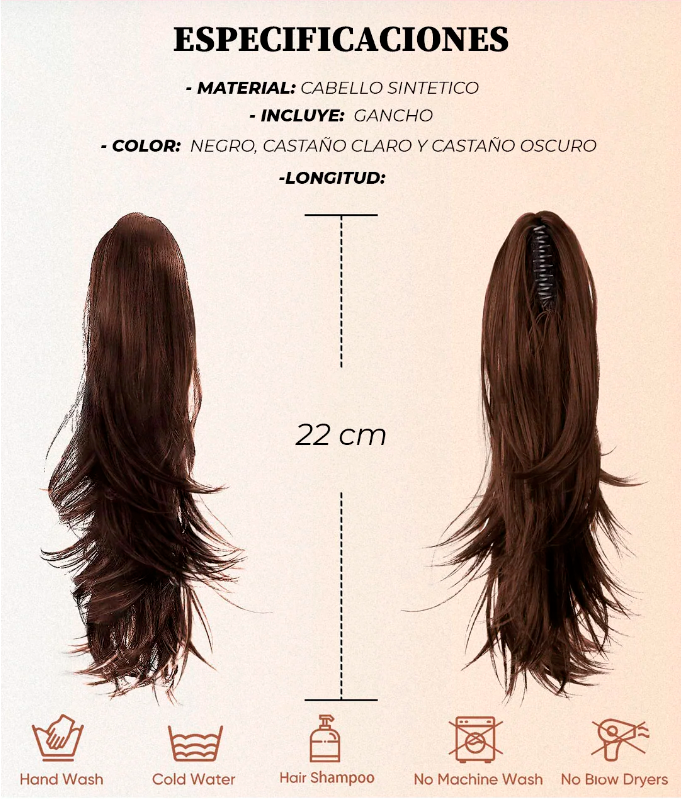 Miniatura 4 de MOÑO DE CABELLO LONG BEUTY CASTAÑO CLARO